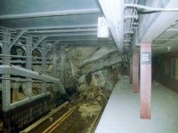 cortlandt-wtc-world-trade-center-nyc-subway-station-file-getty 395057 06: (FILE PHOTO) Rubble and wreckage blocks a southbound track at the Cortland/WTC subway station in New York City in this undated photo taken after the collapse of the World Trade Center. Restrictions barring single-occupant cars from entering parts of New York City September 28, 2001 have combined with …