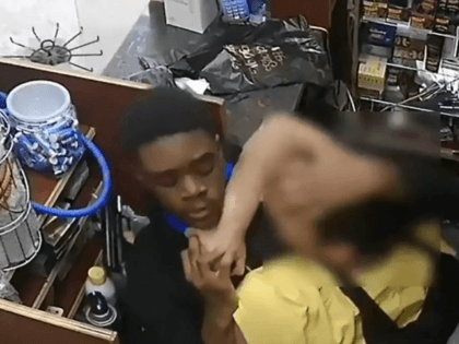 Dramatic surveillance video shows the moment a brave Bronx deli worker fights back against an armed goon who put a gun to his head during a foiled stickup, police said Tuesday.
