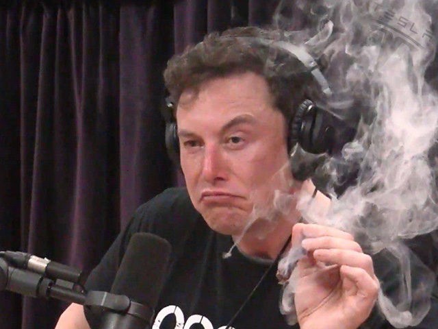 Elon Musk, Tesla chairman, smokes a "spliff" (marijuana and tobacco cigar) on the Joe Rogan Experience podcast.