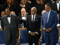 funeral From left to right, Louis Farrakhan, Rev. Al Sharpton and Rev. Jesse Jackson attend the funeral service for Aretha Franklin at Greater Grace Temple, Friday, Aug. 31, 2018, in Detroit. Franklin died Aug. 16, 2018 of pancreatic cancer at the age of 76. (AP Photo/Paul Sancya)