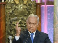 netanyahu The Prime Minister of Israel Benjamin Netanyahu speaks as he visits the the Choral Synagogue in Vilnius on August 26, 2018. (Photo by Petras Malukas / AFP) (Photo credit should read PETRAS MALUKAS/AFP/Getty Images)