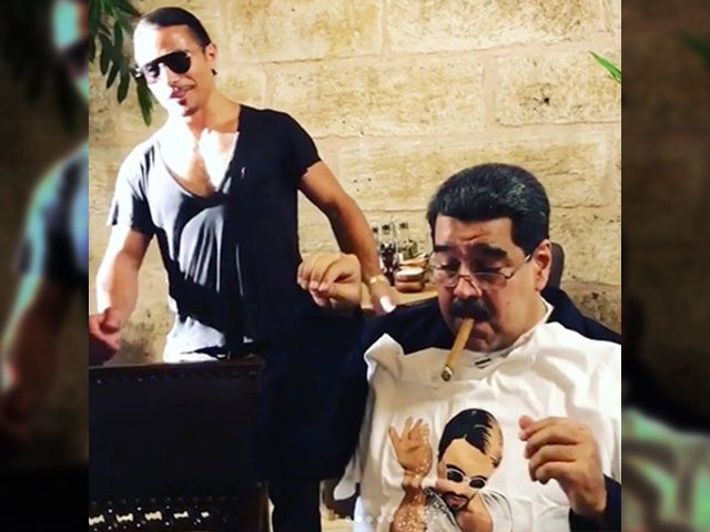 "Salt Bae," whose real name is Nusret Gökçe," posted videos showing him carving meat in front of Nicolas Maduro.