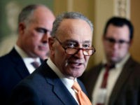 schumer-shock-ap Senate Minority Leader Chuck Schumer of N.Y., center, accompanied by Sen. Bob Casey, D-Pa., at left, speaks on Capitol Hill, Tuesday, Feb. 6, 2018 in Washington. (AP Photo/Alex Brandon)