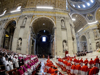 vatican Cardinals and bishops are pictured during a prayer lead by Pope Francis in Saint Peter's basilica at the Vatican, as part of the World Day of Prayer for the Care of Creation, on September 1, 2015. Francis on September 1 called on priests to pardon women who have abortions, …