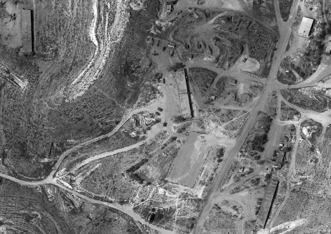 A photograph of a Syrian military base taken by Israel’s Ofek 11 spy satellite, which was released by the Defense Ministry on September 17, 2018. (Defense Ministry)