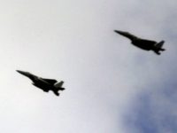 Russia accused two American F-15 planes, two of which are seen in 2003, of bombing the Syrian region of Deir Ezzor September 8, 2018 with white phosphorous, which is banned under international law Moscow accuses US of using white phosphorous in Syria