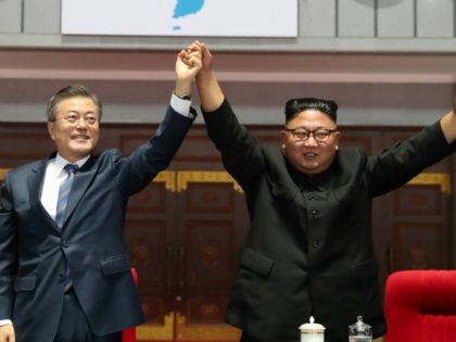 Two Koreas leaders in mountain show of unity