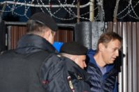 Navalny is due to appear in court later on Monday following his detention on his release from jail