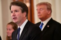 Appeals court judge Brett Kavanaugh (L) on July 9, 2018, the day President Donald Trump announced his nomination for the Supreme Court Appeals court judge Brett Kavanaugh (L) on July 9, 2018, the day President Donald Trump announced his nomination for the Supreme Court