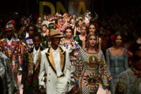 Models present creations during the Dolce & Gabbana fashion show, as part of the Women's Spring/Summer 2019 fashion week in Milan
