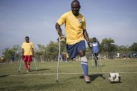 Haiti's amputee football team trains in Croix-des-Bouquets on September 14, 2018