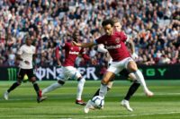 West Ham's Felipe Anderson scores the opening goal against Manchester United at the London Stadium