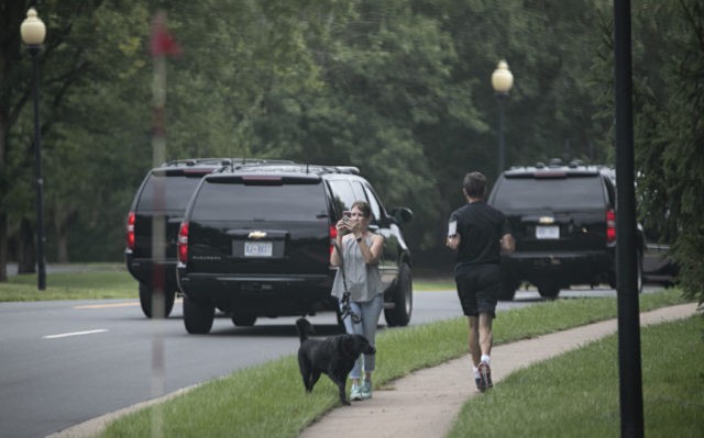 Trump President Donald Trump's motorcade arrives at his golf course in Sterling, Va., Saturday, Sept. 1, 2018. (AP Photo/J. Scott Applewhite) The Associated Press