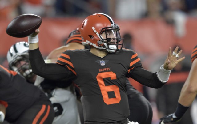 Browns Rookie Baker Mayfield Replaces Taylor In First Half