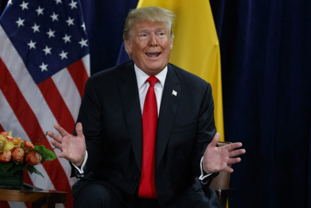 Supreme Court Kavanaugh Trump Donald Trump President Donald Trump answers a reporters question about Supreme Court Justice nominee Brett Kavanaugh during a meeting with Colombian President Ivan Duque at the United Nations General Assembly, Tuesday, Sept. 25, 2018, at U.N. Headquarters. (AP Photo/Evan Vucci) The Associated Press