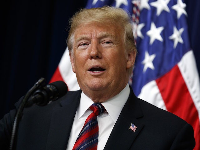 President Donald Trump speaks during the "White House State Leadership Day Conference for