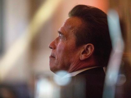 Arnold Schwarzenegger, holding the chair of the 'R20 Regions of Climate Action' attends the 'R20 Austrian World Summit' on climate change in Vienna, Austria on May 15, 2018. (Photo by ALEX HALADA / AFP) (Photo credit should read ALEX HALADA/AFP/Getty Images)