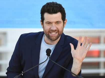 LAS VEGAS, NEVADA - OCTOBER 20: Comedian/actor Billy Eichner speaks during a rally at the