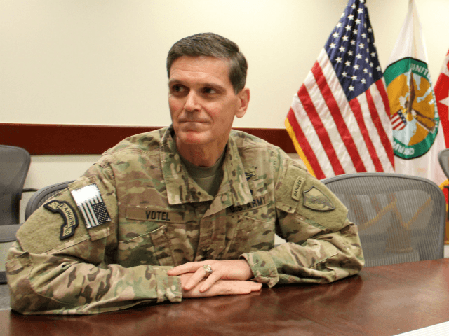 The US military's Central Command chief Army General Joseph Votel speaks to AFP at an undisclosed military base in Southwest Asia on October 27, 2016. Votel said between 800 and 900 Islamic State group fighters have been killed since the Iraqi-led operation to recapture Mosul from the jihadists began. / …