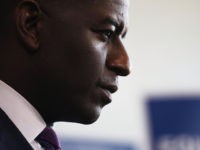 MIAMI, FL - SEPTEMBER 24: Democratic Florida gubernatorial nominee Andrew Gillum speaks at a campaign rally where he received the endorsement of three major national, state and South Florida LGBT groups on September 24, 2018 in Miami, Florida. Gillum sought to portray himself as a champion of LGBT rights while …
