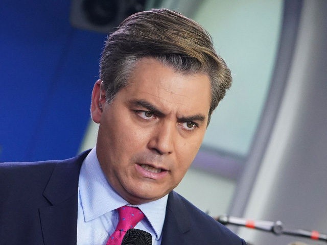 CNN chief White House correspondent Jim Acosta is seen before a briefing by White House Press Secretary Sarah Sanders in the Brady Briefing Room of the White House in Washington, DC on October 3, 2018. (Photo by MANDEL NGAN / AFP) (Photo credit should read MANDEL NGAN/AFP/Getty Images)