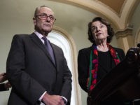 WASHINGTON, DC - OCTOBER 4: (L-R) Senate Minority Leader Chuck Schumer (D-NY) and Senate Judiciary Committee ranking member Dianne Feinstein (D-CA) hold a press conference to discuss the FBI report on Supreme Court nominee Brett Kavanaugh on Capitol Hill, October 4, 2018 in Washington, DC. Kavanaugh's confirmation process was halted …