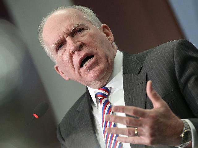 WASHINGTON, DC - NOVEMBER 16: CIA Director John Brennan answers questions after delivering remarks at the Center for Strategic and International Studies November 16, 2015 in Washington, DC. Brennan spoke during the 6th annual "Global Security Forum" on the top challenges facing U.S. and global security and addressed questions related …