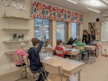 HALMSTAD, SWEDEN - FEBRUARY 08: Swedish students are seen in a classroom of a school on February 8, 2016 in Halmstad, Sweden. Last year Sweden received 162,877 asylum applications, more than any European country proportionate to its population. According to the Swedish Migration Agency, Sweden housed more than 180,000 people …