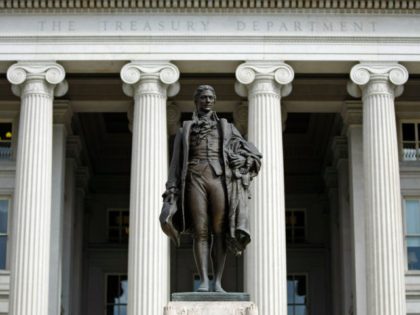 WASHINGTON - SEPTEMBER 19: A statue of the first United States Secretary of the Treasury Alexander Hamilton stands in front of the U.S. Treasury September 19, 2008 in Washington, DC. Treasury Secretary Henry Paulson announced that the Treasury will insure money market mutual funds as one part of a massive …