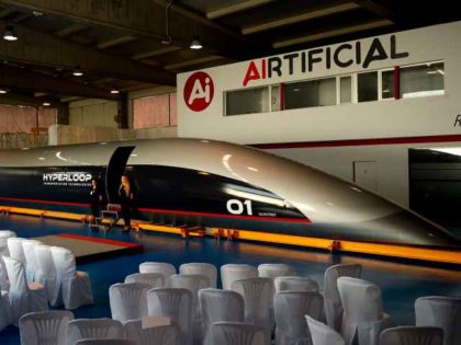 Elon Musk's Hyperloop Transportation Technologies unveiled its Hyperloop Capsule