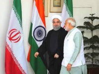 Iran-Hassan-Rouhani-India-Narendra-Modi-shaking-hands-AP Indian Prime Minister Narendra Modi, right, talks with Iranian President Hassan Rouhani, as they arrive for their delegation level meeting in New Delhi, India, Saturday, Feb. 17, 2018. Rouhani, who is on three days state visit to India has strongly criticized the Trump administration's recognition of Jerusalem as Israel's capital …