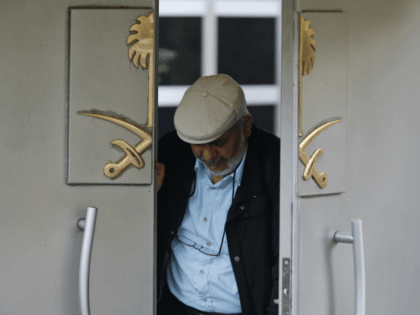 A man exits Saudi Arabia's consulate in Istanbul, Wednesday, Oct. 10, 2018. Turkish offici