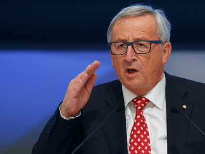 MADRID, SPAIN - OCTOBER 22: European Commission President Jean-Claude Juncker speaks durin