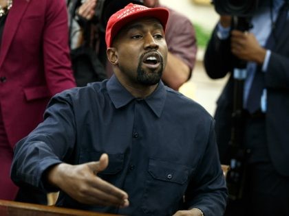 Rapper Kanye West speaks during a meeting in the Oval Office of the White House with President Donald Trump, Thursday, Oct. 11, 2018, in Washington. (AP Photo/Evan Vucci)