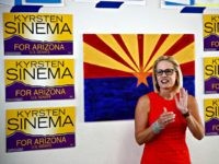 Krysten Sinema Rep. Kyrsten Sinema, D-Ariz., talks to campaign volunteers at a Democratic campaign office on primary election day Tuesday, Aug. 28, 2018, in Phoenix. Sinema is seeking the current U.S. Senate seat occupied by outgoing Republican Sen. Jeff Flake, and will face the Republican primary winner of the race between Rep. …