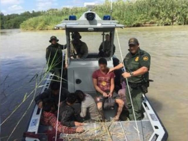 Laredo Sector Border Patrol agents rescue ten illegal aliens who had been stranded on an i