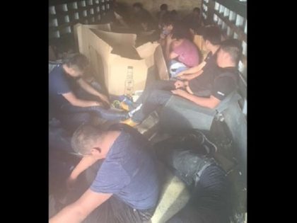 Border Patrol agents find 24 migrants locked in a box truck after a pursuit. (Photo: U.S. Border Patrol/Laredo Sector)