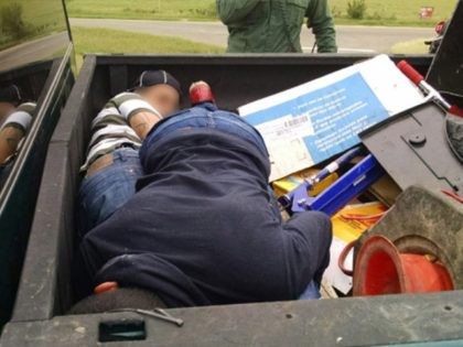 Border Patrol agents find three illegal aliens locked in a toolbox in South Texas. (Photo: U.S. Border Patrol/Laredo Sector)