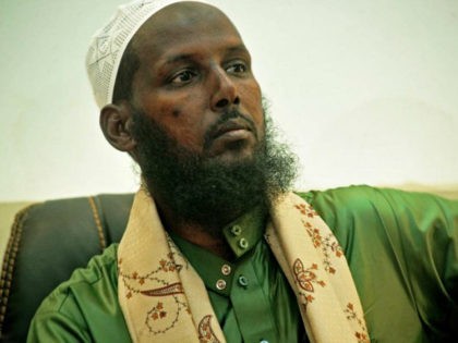 Former Deputy Leader and spokesman of Somalia's Al-Qaeda-affiliated Shebab rebels, Sheikh Mukhtar Robow, also known as Abu Mansur, speaks to journalists on August 15, 2017 in Mogadishu. Abu Mansur left Al-Shabaab in 2013 after falling out with its leader Ahmed Abdi Godane, who was killed a year later, in September …
