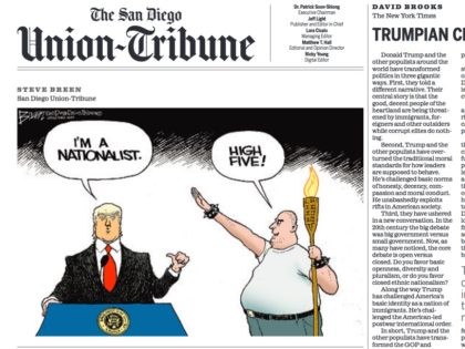 San Diego Union-Tribune Nazi nationalist cartoon (Screenshot)