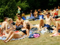 Sunbathers global warming