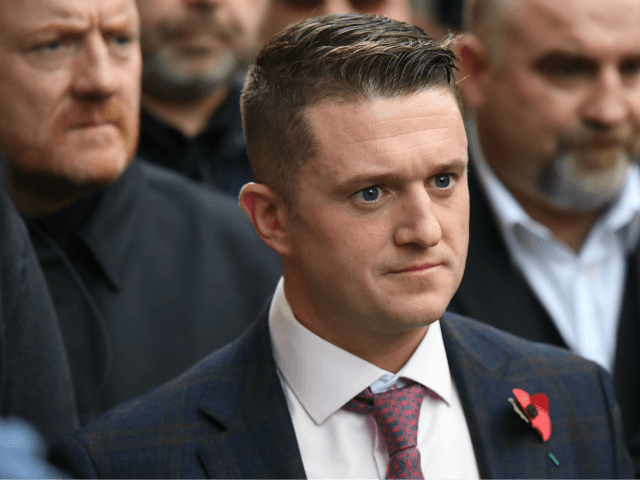 Stephen Yaxley-Lennon, AKA Tommy Robinson, founder and former leader of the anti-Islam English Defence League (EDL), leaves the Old Bailey, London's Central Criminal Court, in central London on October 23, 2018, after a case in which he is charged with contempt of court was referred to the Attorney General. - …