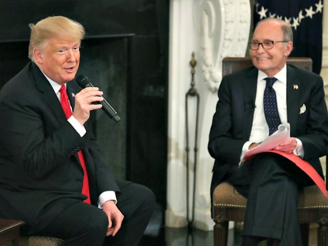 WASHINGTON, DC - OCTOBER 31: US President Donald Trump (L), speaks while flanked by Direct