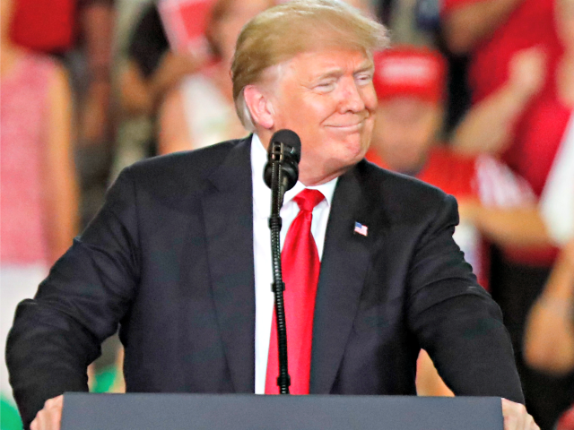 President Donald Trump speaks at a rally endorsing the Republican ticket in Pennsylvania o