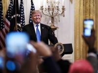 Trumpblacksupport1 WASHINGTON, DC - OCTOBER 26: U.S. President Donald Trump addresses young black conservative leaders from across the country as part of the 2018 Young Black Leadership Summit in the East Room of the White House on October 26, 2018 in Washington, DC. (Photo by Pete Marovich/Getty Images)