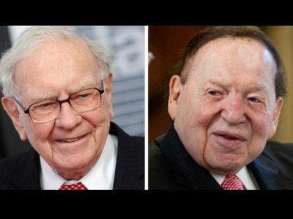 Warren Buffett, left, has engaged in a political fight with Sheldon Adelson over Nevada's energy. (AP, File)