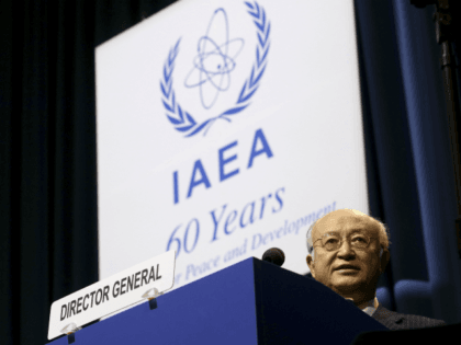 Director General of the International Atomic Energy Agency, IAEA, Yukiya Amano of Japan delivers a speech during the opening of the general conference of the IAEA, in Vienna, Austria, Monday, Sept. 18, 2017. (AP Photo/Ronald Zak)