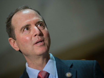 Adam Schiff, the ranking Democrat on the US House Intelligence Committee, speaks to the press about the committee's ongoing investigation on Russian meddling in the 2016 presidential election at the Capitol in Washigton, DC, on March 30, 2017 / AFP PHOTO / NICHOLAS KAMM (Photo credit should read NICHOLAS KAMM/AFP/Getty …