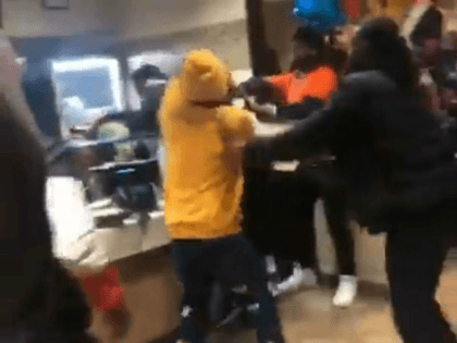 Mass McDonald’s fight: Customers throw punches and climb over the counter