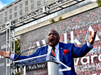 Pastor Mark Burns pumped up the crowd when he spoke on Saturday at the #WalkAway rally in Washington, DC. Pastor Mark Burns pumped up the crowd when he spoke on Saturday at the #WalkAway rally in Washington, DC.